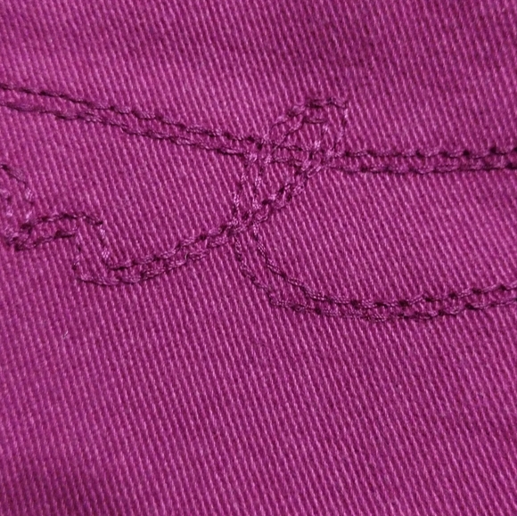 Miss Tina High Purple Waisted Cotton Cropped Jeans - Picture 9 of 12